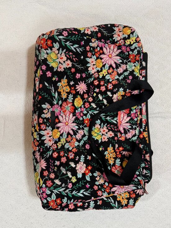 Vera Bradley Handbags - Vera Bradley Black Multicolor Floral Weekender Travel Bag with Luggage Tag